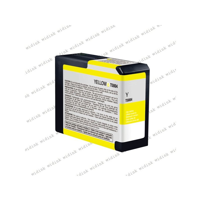 Cartouche compatible Epson T5804 (C13T580400) - Jaune - 80ml